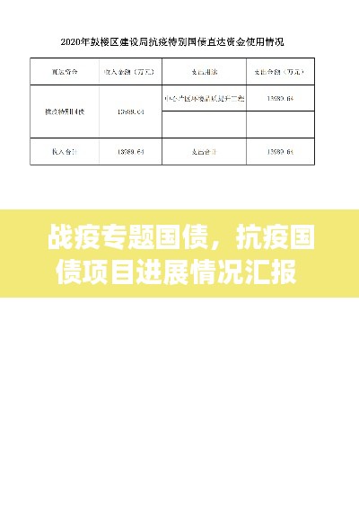 战疫专题国债，抗疫国债项目进展情况汇报 