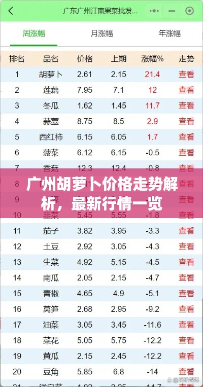 广州胡萝卜价格走势解析，最新行情一览